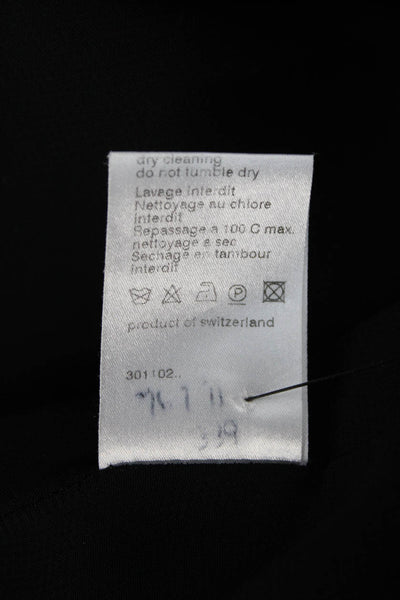 Akris Punto Women Black Shift Dress Round Neck Knee Length Size 12