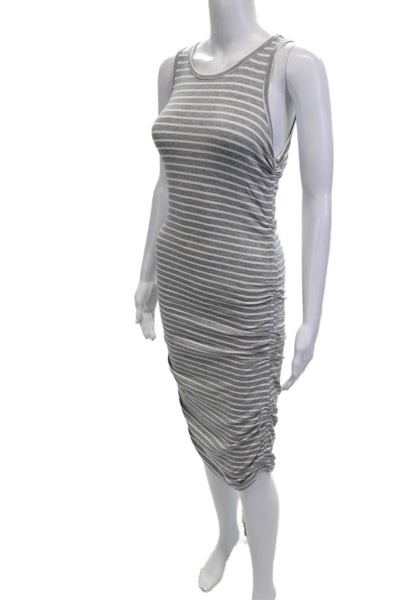 Splendid Womens Bodycon Tank Dress Gray Sleeveless Mid-Calf Size S