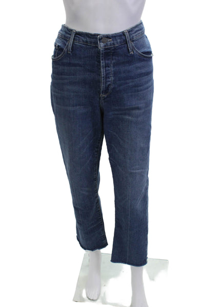 Black Orchid Women Ankle Cropped Jeans Dark Blue High Rise Size 28