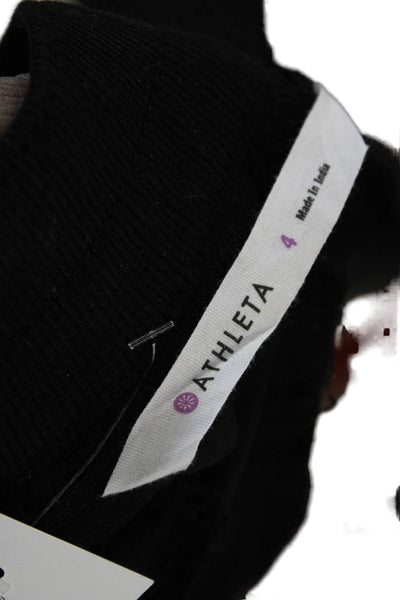 Athleta Womens Cargo Jogger Pants Black Linen Drawstring Size 4