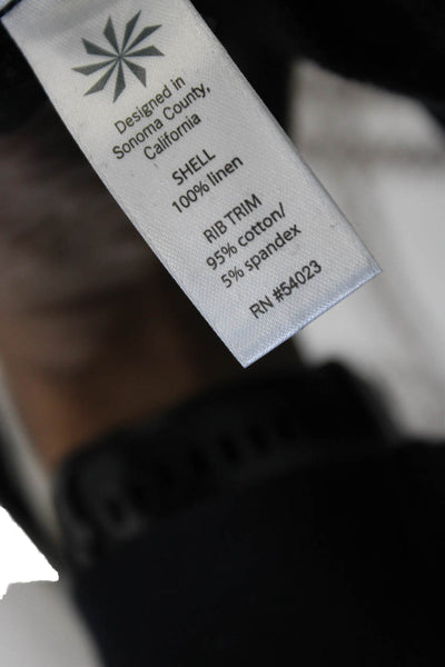 Athleta Womens Cargo Jogger Pants Black Linen Drawstring Size 4