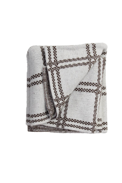 Splendid Unisex Adults Grid Print Rectangular Scarf Brown Size 76X20"