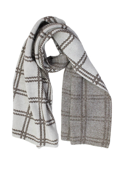 Splendid Unisex Adults Grid Print Rectangular Scarf Brown Size 76X20"