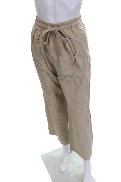 Vince Womens Cropped Paperbag Beige Viscose Blend Pants Size S