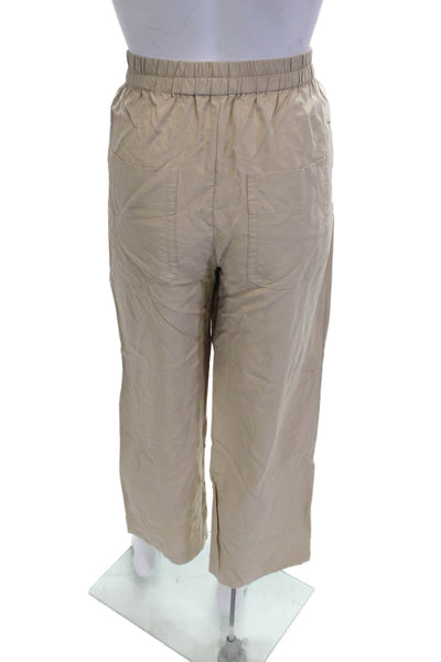 Vince Womens Cropped Paperbag Beige Viscose Blend Pants Size S