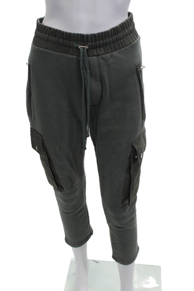 Amiri Mens Cargo Cropped Jogger Sweatpants Dark Gray 100% Cotton Size XS