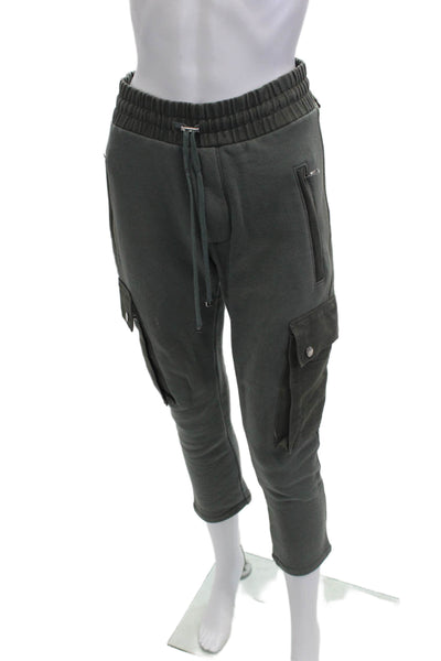 Amiri Mens Cargo Cropped Jogger Sweatpants Dark Gray 100% Cotton Size XS