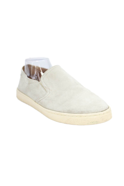 Brunello Cucinelli Mens Suede Slip-On Casual Sneakers Solid Gray Size 12