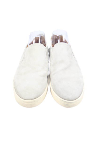 Brunello Cucinelli Mens Suede Slip-On Casual Sneakers Solid Gray Size 12