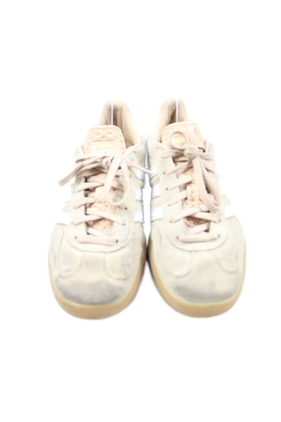 Adidas Women's Lace Up Gazelle Low Top Trainer Sneakers Beige Size 6.5