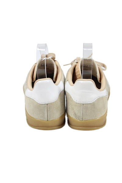 Adidas Women's Lace Up Gazelle Low Top Trainer Sneakers Beige Size 6.5