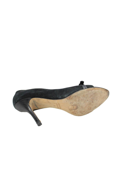 Dsquared2 Womens Plaid Open Toe High Heels Shoes Black Combo Size 9