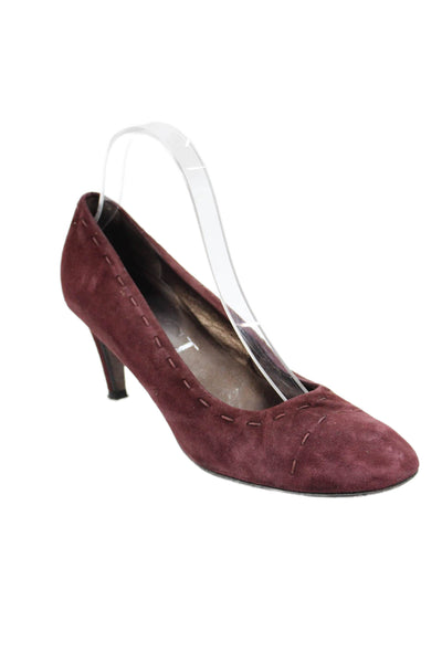 AGL Attilio Giusti Leombruni Womens Suede Stitch Detail Pumps Shoes Red Size 8.5