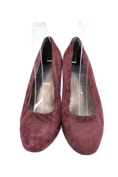 AGL Attilio Giusti Leombruni Womens Suede Stitch Detail Pumps Shoes Red Size 8.5