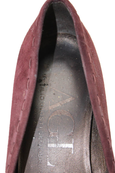 AGL Attilio Giusti Leombruni Womens Suede Stitch Detail Pumps Shoes Red Size 8.5