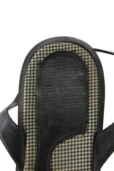 Bally Womens Ankle Strap Flat Sandals Shoes Solid Black Size 9