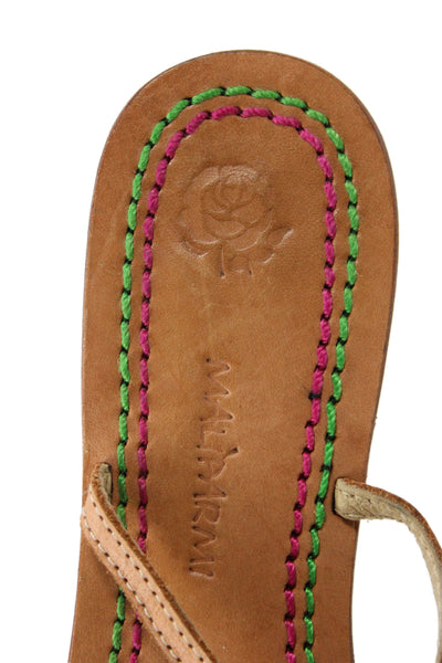 Maliparmi Womens Beaded Embellished Flat Thong Sandals Shoes Multicolor Size 8