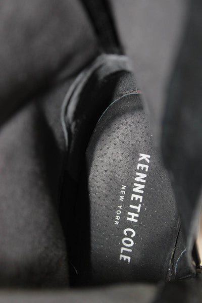 Kenneth Cole Womens Patent Leather Zippered Heeled Ankle Boots Black Size 8.5