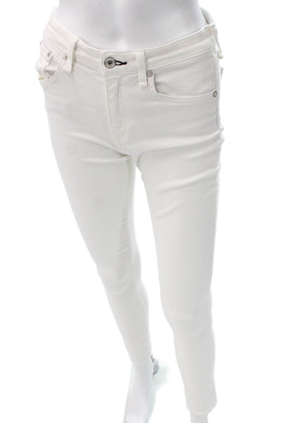 Rag & Bone Women Skinny Ankle Jeans White Mid-Rise Size 26