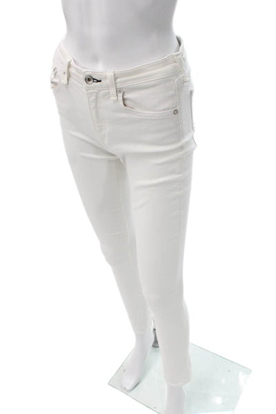 Rag & Bone Women Skinny Ankle Jeans White Mid-Rise Size 26