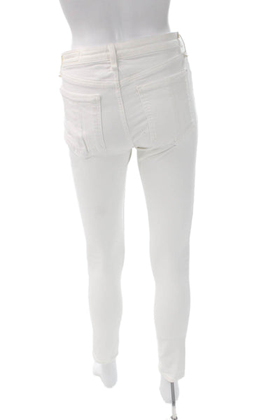 Rag & Bone Women Skinny Ankle Jeans White Mid-Rise Size 26