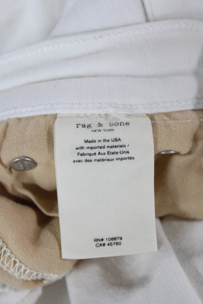 Rag & Bone Women Skinny Ankle Jeans White Mid-Rise Size 26