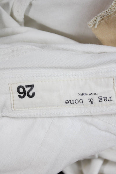 Rag & Bone Women Skinny Ankle Jeans White Mid-Rise Size 26