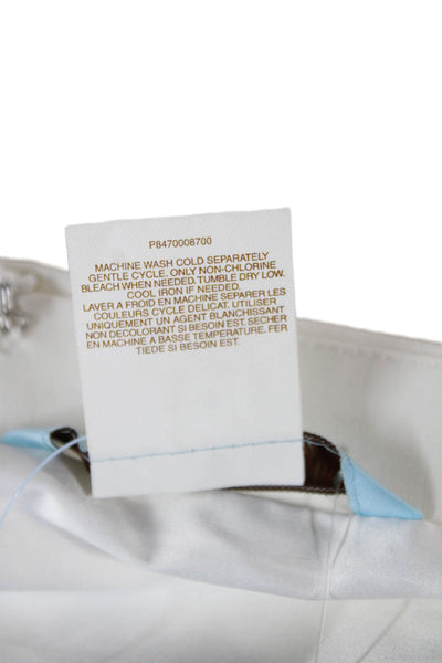 Marciano Womens Sheath Dress White Mock Neck Sleeveless Button Size 4