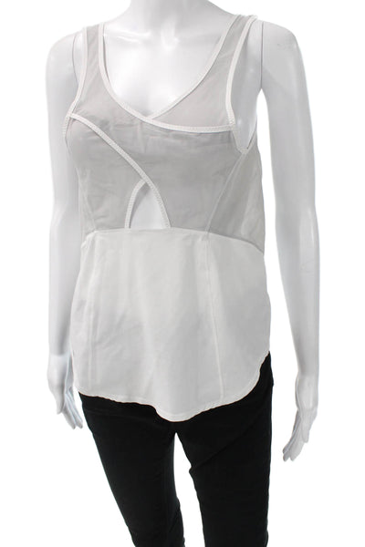 Lululemon Women V-Neck Camisole Sleeveless White Poly Spandex Size S