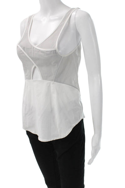 Lululemon Women V-Neck Camisole Sleeveless White Poly Spandex Size S