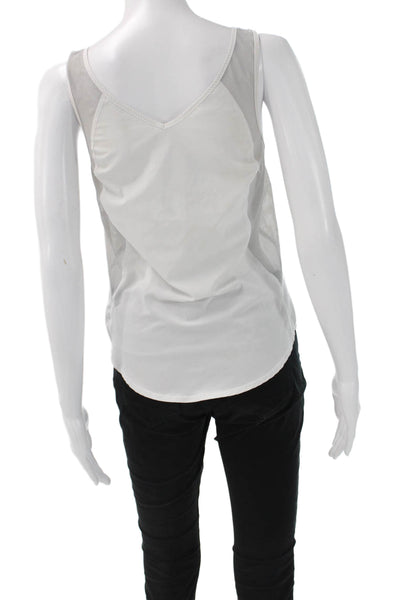 Lululemon Women V-Neck Camisole Sleeveless White Poly Spandex Size S