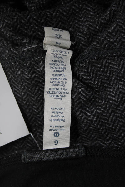 Lululemon Women Dark Gray Herringbone Zip Mock Neck Sweatshirt Size 6