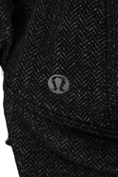 Lululemon Women Dark Gray Herringbone Zip Mock Neck Sweatshirt Size 6