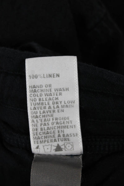 Standard James Perse Womens Jogger Pants Black Linen Drawstring Size 40