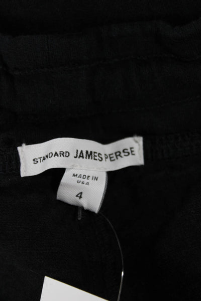 Standard James Perse Womens Jogger Pants Black Linen Drawstring Size 40