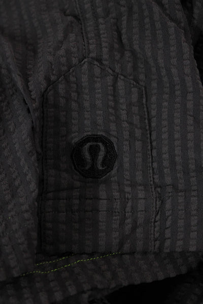 Lululemon Mens Chino Bermuda Shorts Dark Gray Striped Polyester Blend Size 36
