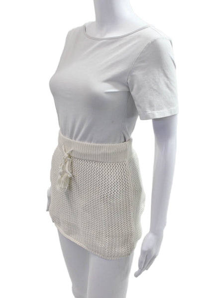 L Space Women Mini Skirt Beige Cotton Rayon Size XS