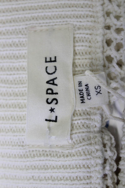 L Space Women Mini Skirt Beige Cotton Rayon Size XS