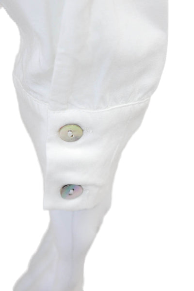 L Space Women Shirt Dress Mini White Collared Long Sleeve Size XS