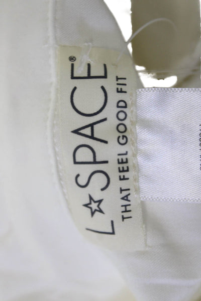 L Space Women Shirt Dress Mini White Collared Long Sleeve Size XS