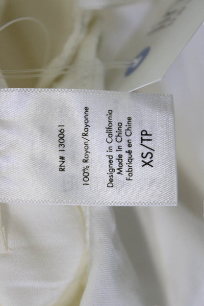 L Space Women Shirt Dress Mini White Collared Long Sleeve Size XS
