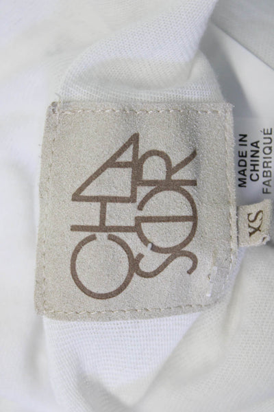 Chaser Womens Cropped Long Sleeve T-Shirt White Size XS