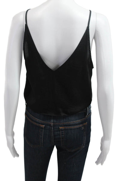 Intimately Free People Women Cropped Camisole Black V Neck Buttonup Size XS