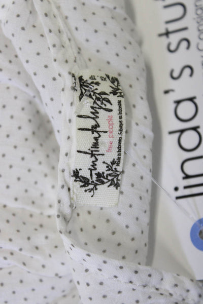 Intimately Free People Womens Tunic Sleeveless White Polka Dot Viscose Size XS