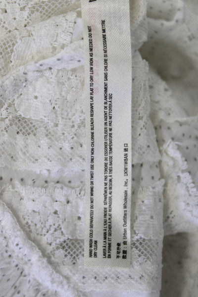 Intimately Free People Womens Tunic Sleeveless White Polka Dot Viscose Size XS