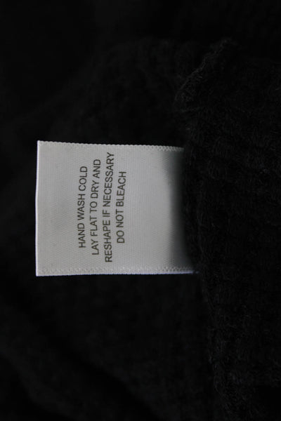 LNA Women Pullover Sweater Black Round Neck Long Sleeve Size S