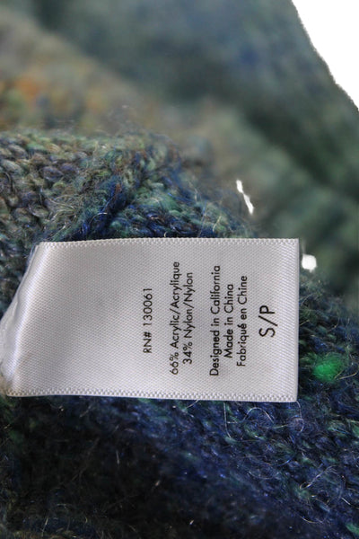 L Space Womens Blue V-Neck Cardigan Sweater Button Long Sleeve Size S