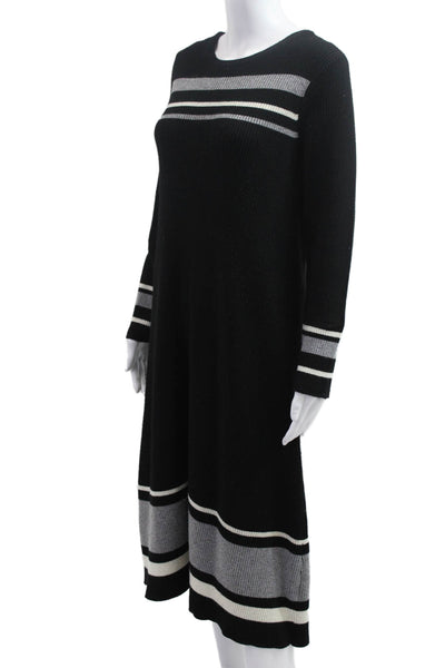 G by Giuliana Women Sweater Dress Black Long Sleeve Mid Calf Size 1X
