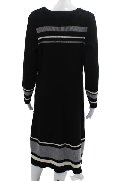 G by Giuliana Women Sweater Dress Black Long Sleeve Mid Calf Size 1X