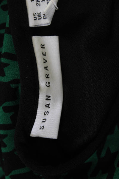 Susan Graver Women A-Line Dress Black 3/4 Sleeve Knee Length Size 1X